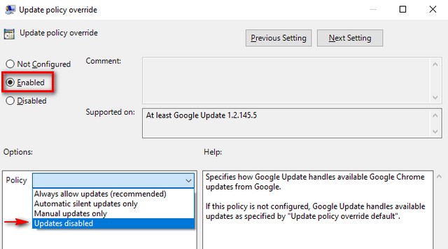 how to stop chrome update in windows 10