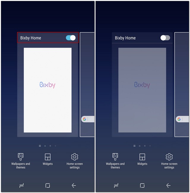 Bixby Home'u devre dışı bırak