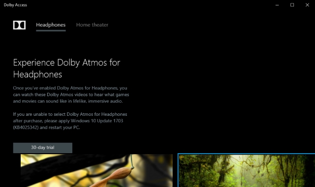 Dolby Atmos 30 Day Trial