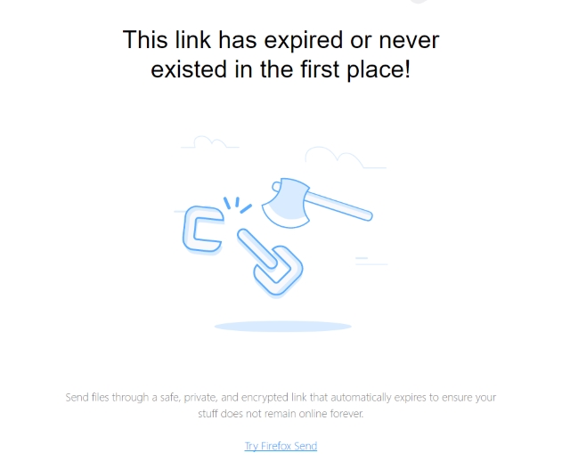 Firefox Send Link Gone