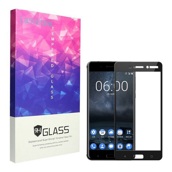 Lamshaw 9H Full Coverage Tempered Glass Screen Protector for Nokia 6