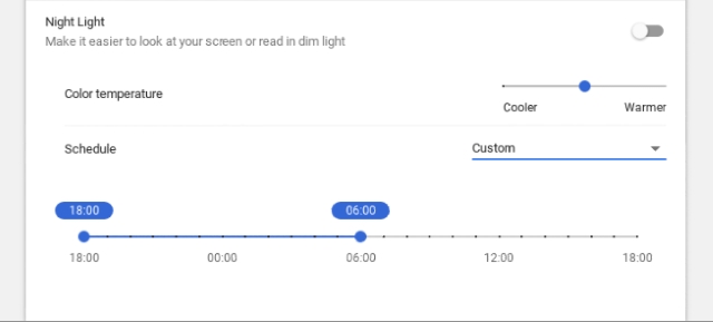 Night Light Temperature and Schedule