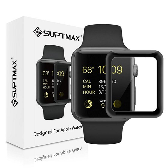 SUPTMAX Full Coverage Tempered Glass Screen Protector For Apple Watch