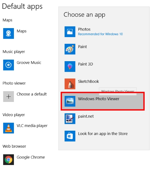 windows 10 installing photo viewer