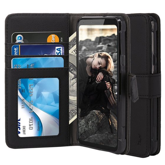 Q6 Plus Handyhülle Tasche Leder Flip Case Brieftasche Etui mit Kartenfach Stoßfest Kratzfest Schutzhülle für LG Q6/LGM700N NEXCURIO LG Q6/Q6+ Hülle Leder NEKTU11063#2