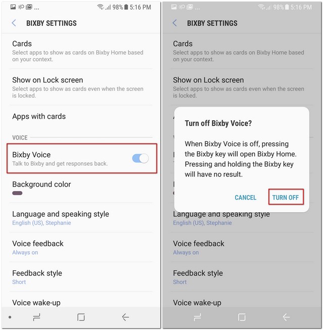 Matikan Suara Bixby