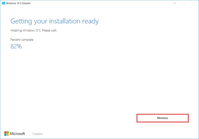 Windows 10 S Installer Installing