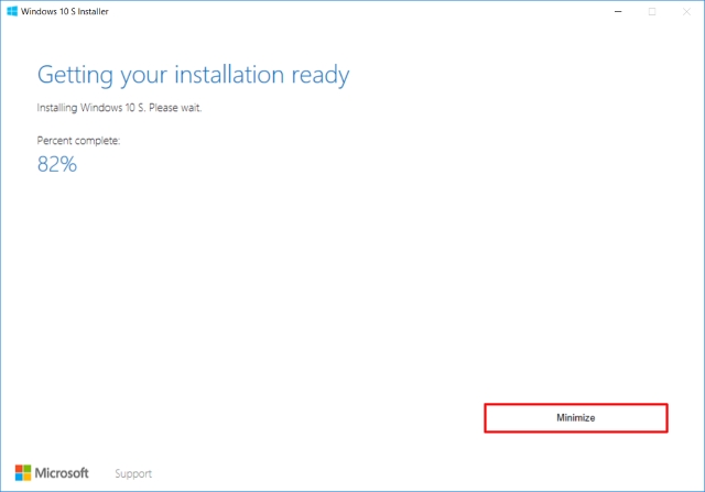 Instalasi Penginstal Windows 10 S