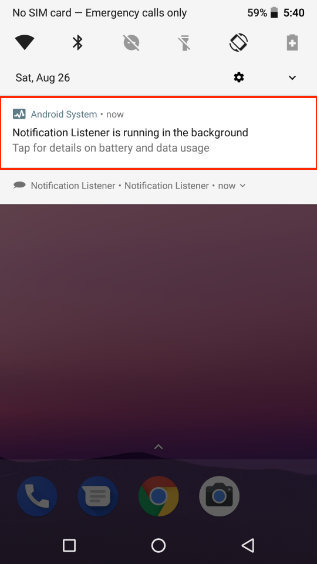 persistant notification