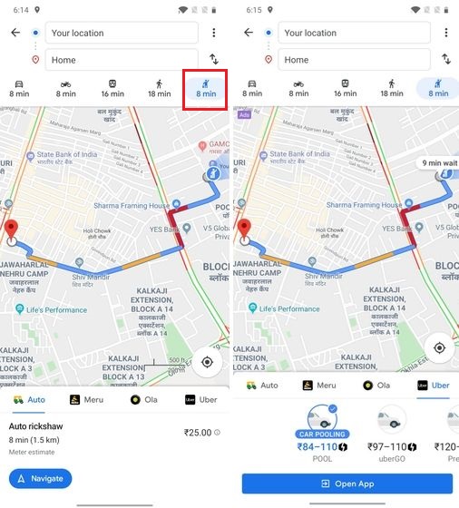 13. Book Cabs with Google Maps Tricks