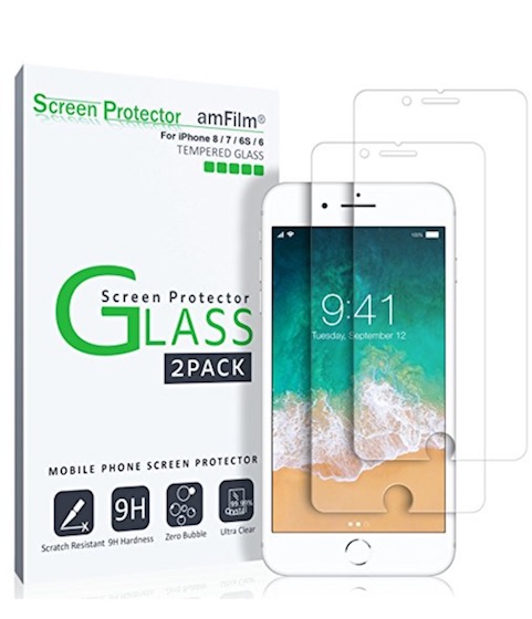 3. amFilm iPhone 8 tempered Glass Screen Protector