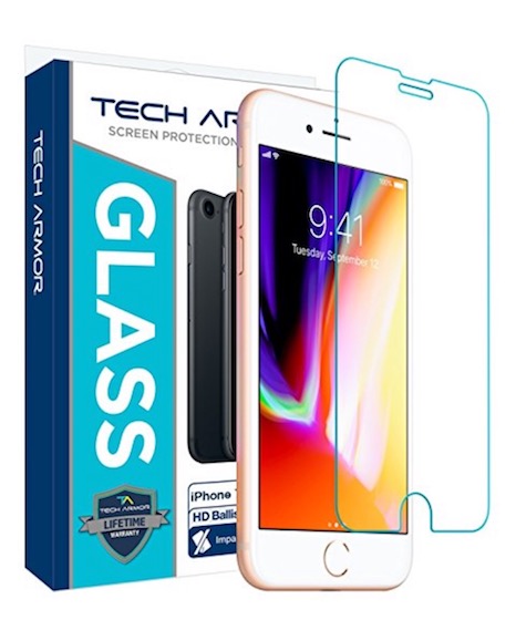 6. Tech Armor iPhone 8 Ballistic Glass Screen Protector