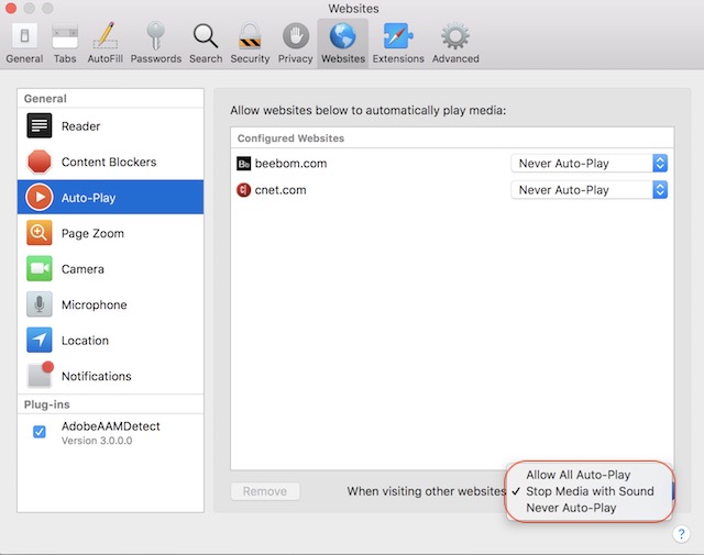 Enable Auto-Play Video Blocking in Safari (All Websites) 4