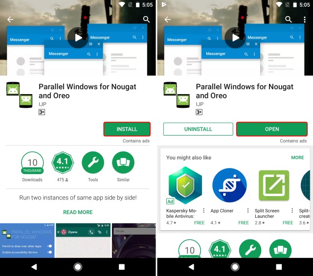 Installing Parallel Windows for Nougat and Oreo