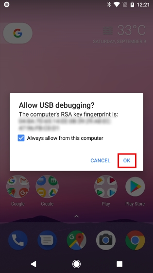 USB Debugging Permission