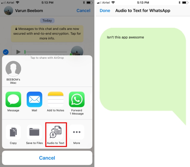 Voice Notes Converted to Text iOS