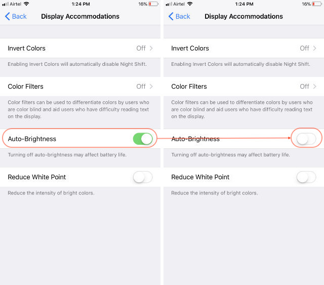 Turn Off Auto Brightness In iOS 11