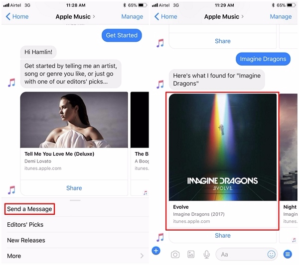 Apple Music Bot do Facebook Messenger - 2