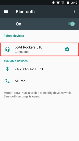 Bluetooth Device is connected
