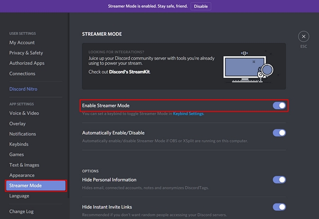 Streamer Mode 101 – Discord