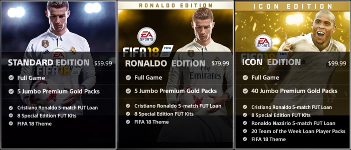 FIFA 18 Editions