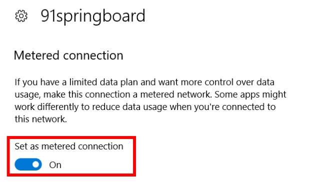 Metered Connection