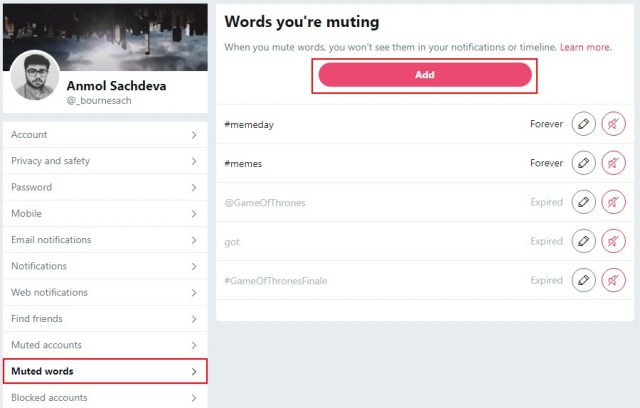 Muted Words