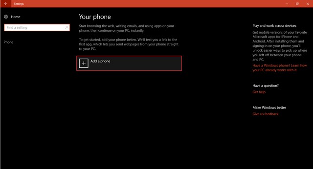 Windows 10 Tambahkan Telepon