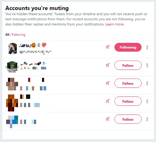 mute accounts