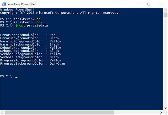 Cách thay đổi phối màu Windows PowerShell trên Windows 10