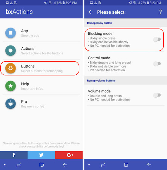 Remap The Bixby Button - Control Mode - Step 1