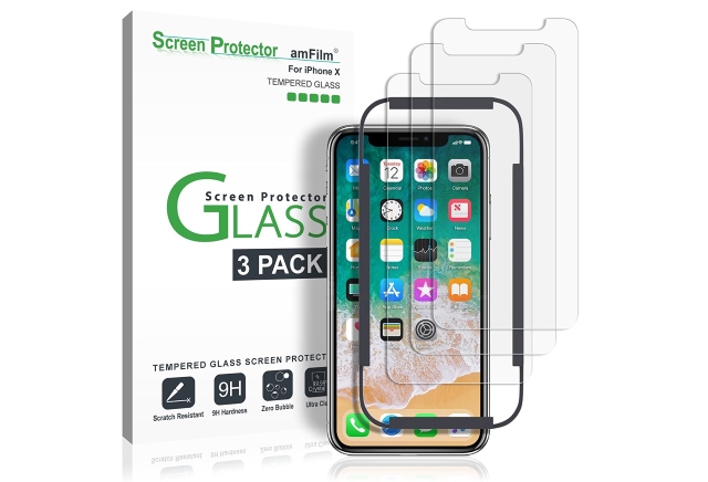 3 Pack Ultra Thin Bubble Free 9H Hardness Screen Protector Film for Apple iPhone X/iPhone Xs Bear Village iPhone X/iPhone Xs Tempered Glass Screen Protector 