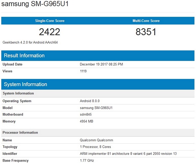 Galaxy S9’s Snapdragon 845 Benchmark Scores are Great But Still Far Behind the iPhone X