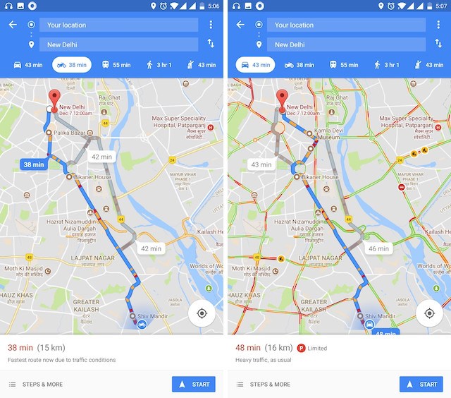 Google Maps Two-Wheeler