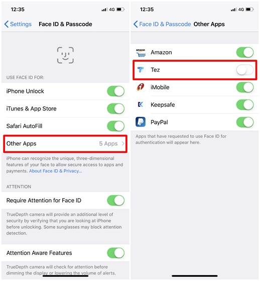 Limit Third Party Apps Which Can Use Face ID