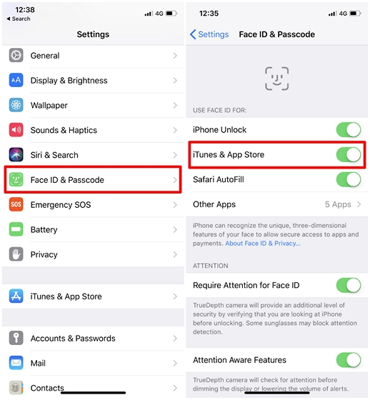 Purchase Apps with Face ID