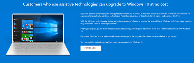 Upgrade to Windows 10 for free