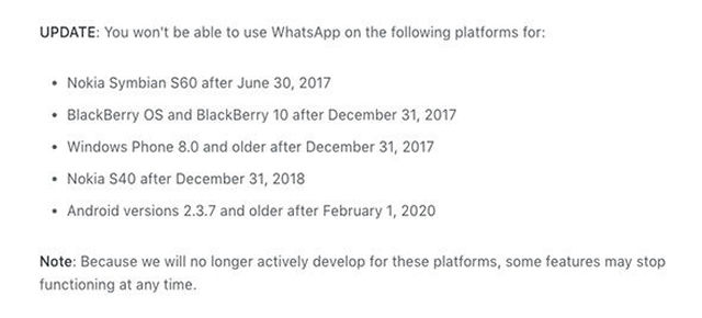 WhatsApp Will Stop Working on these Mobile Platforms Starting Next Year