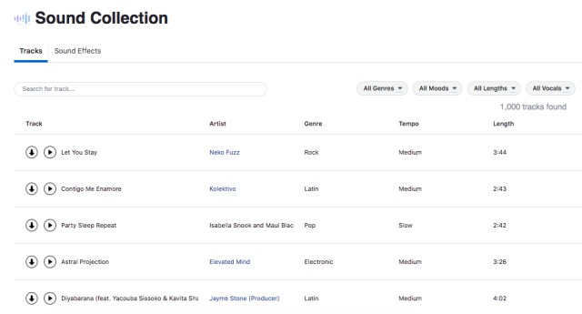 facebook sound collection