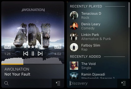 plexamp menu on windows