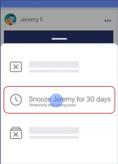 snooze on facebook