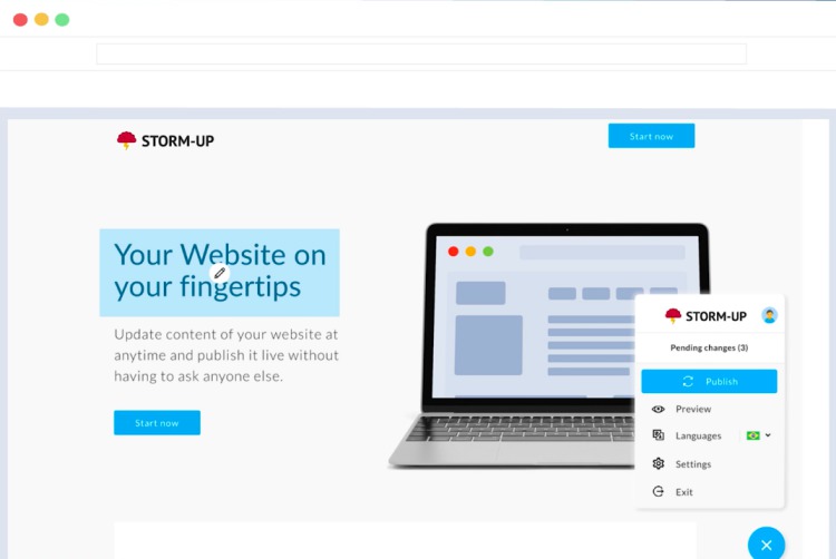 Storm Up is A Plug-and-Play Tool That Lets You Edit Website Without Any Coding