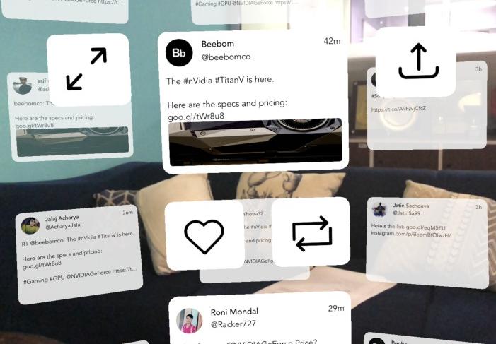 TweetReality is the first AR Client for Twitter