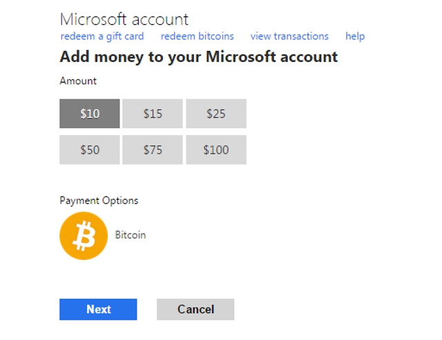 Microsoft Accepts Bitcoin