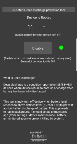Note 8 Deep Discharge Protection Tool