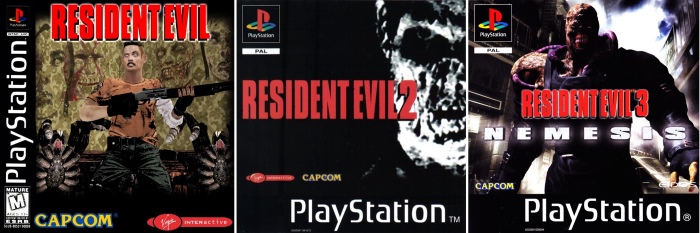 Resident Evil 1 2 3 PlayStation Covers