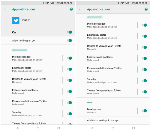 Twitter for Android Gets Notification Channel Support on Android Oreo