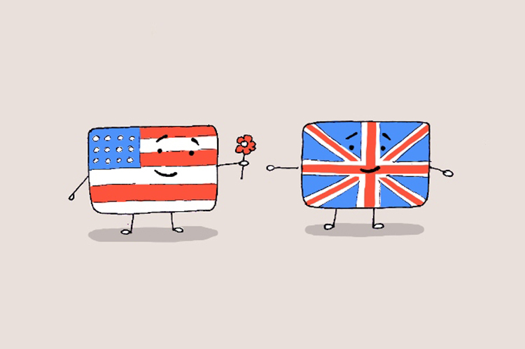 Различие великобритании. Британский и американский английский различия. Различия между британским и английским. Сравнение американского и британского варианта английского языка. Британский и американский флаги вместе.
