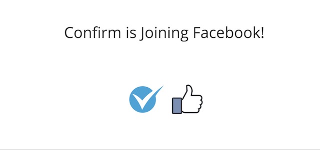 confirm joining facebook