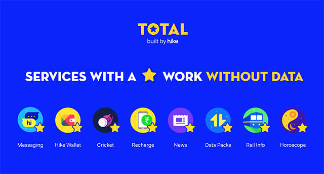 Total By Hike is a Bundle of Internet Apps Which Run Without Mobile Data